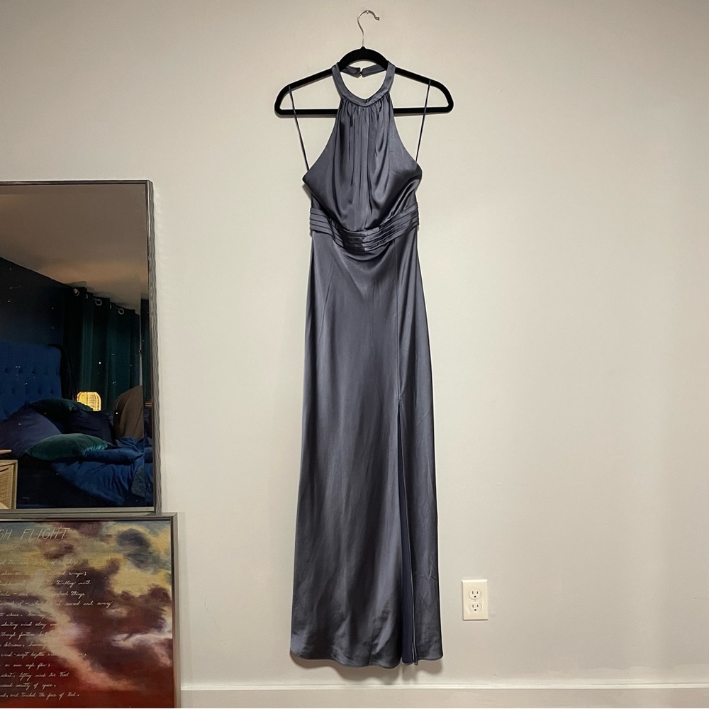 Keepsake the Label for Anthropologie Slate Blue Halter Formal Dress - Picture 5 of 13